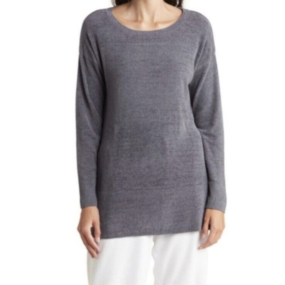 Barefoot Dreams Pullover Paradise Knit CozyChic Ultra Lite® Pacific Blue L NWT - Picture 2 of 13